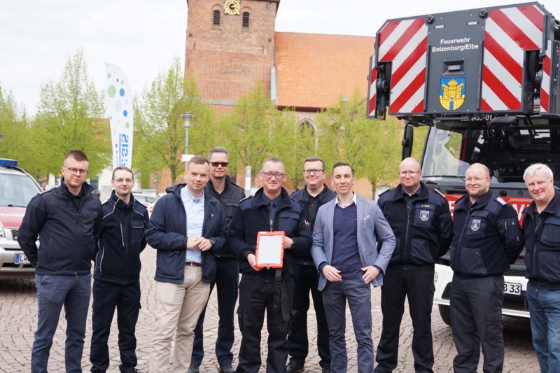Übergabe der rescue-Tablets an die freiwilligen Feuerwehren Boizenburg/Elbe.